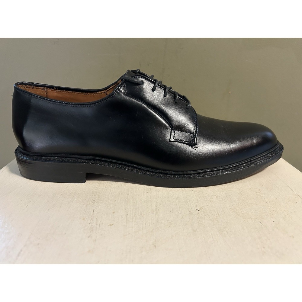 Allen Edmonds Leeds Black Plain Toe Derby Dress Shoes Mens Sz 11D Formal Luxury